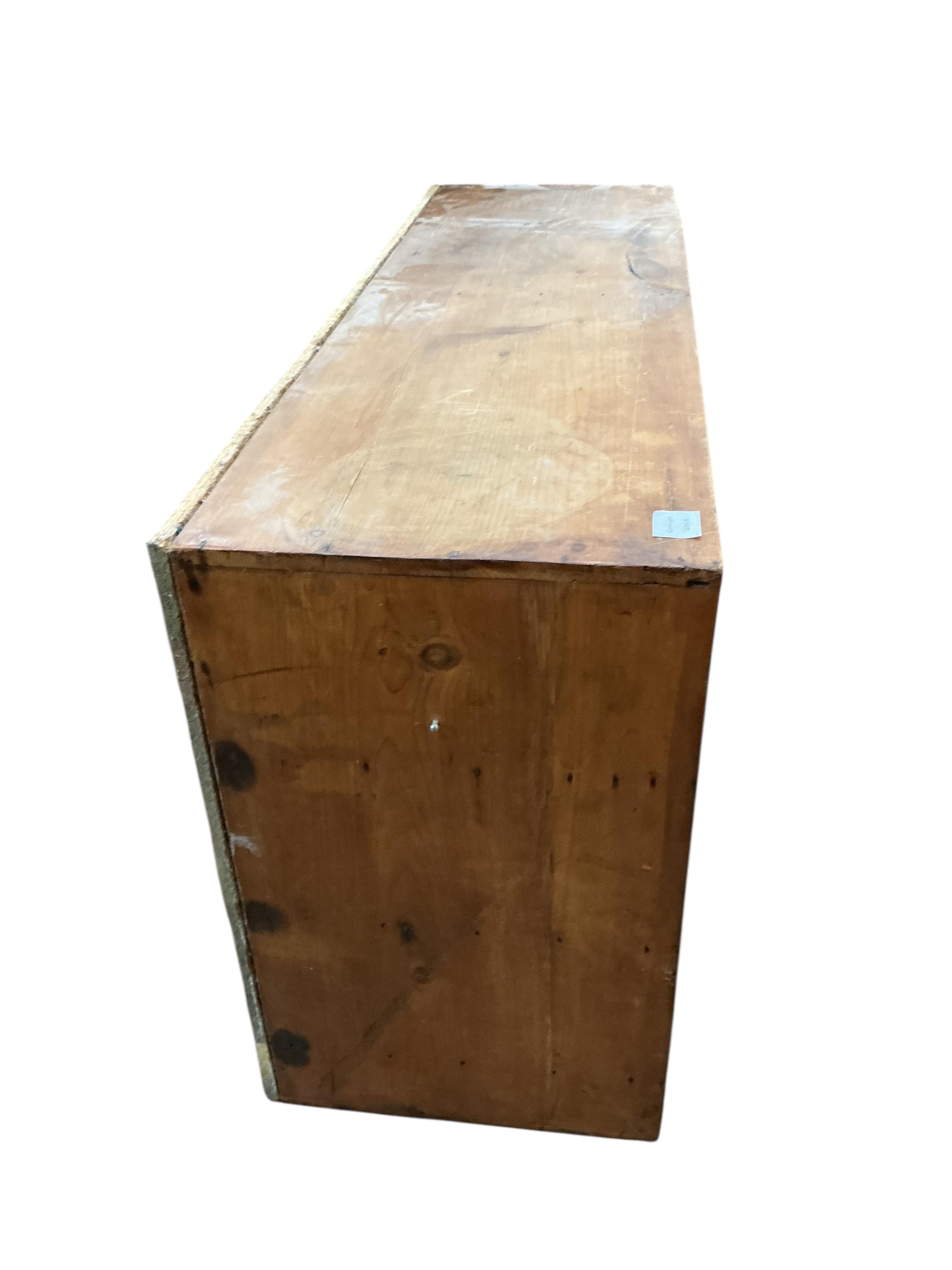 A mid century pine pigeonhole unit, width 121cm, depth 39cm, height 85cm